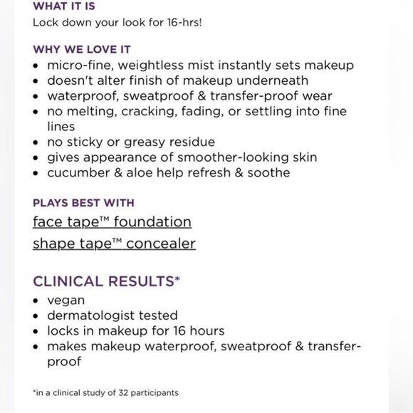 🌷Tarte Shape Tape Stay Setting Spray Full Size 4oz New - Picture 4 of 7